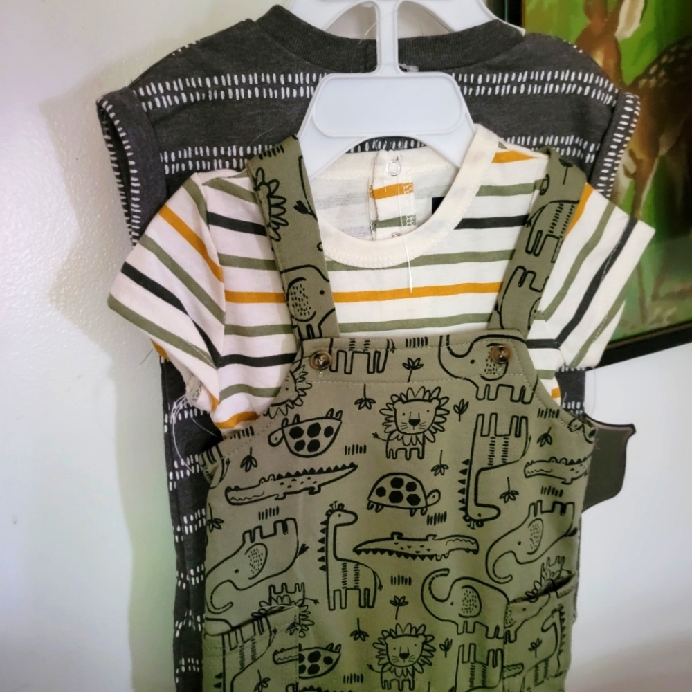Overalls and romper 6 to 9 month boys